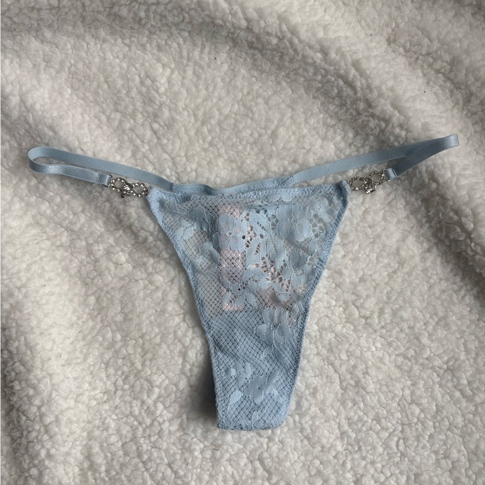 Victoria's Secret Light Blue Lace Thong